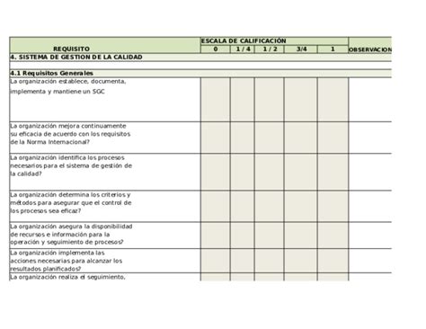 Xls Check List Iso 9001 Quality Management