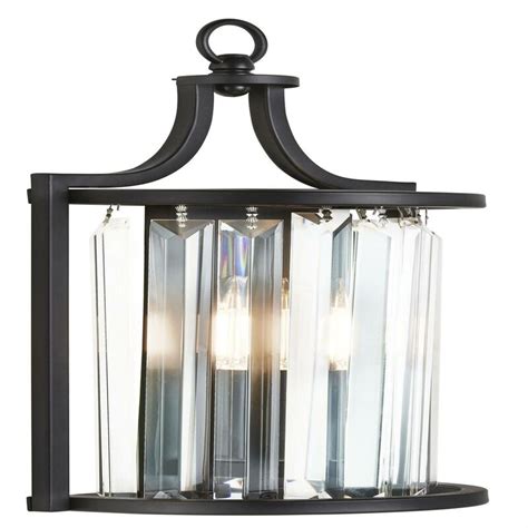 Searchlight Victoria Applique Murale Lumi Re Noir Mat Avec Verre