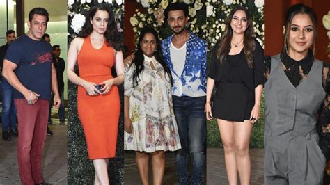 Salman Khan Kangana Ranaut Shehnaaz Gill Celebrate Aayush Sharma S