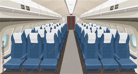 Airplane Interior Design Passenger Airplane Seats Portholes And Lights Aircraft Salon Indoor