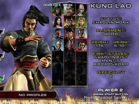 Mortal Kombat Shaolin Monks Characters List