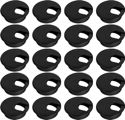 Amazon 20 Pack 2 Inch 50mm Round Plastic Desk Grommets Black Wire