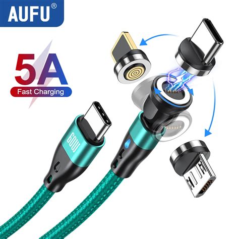 AUFU C Ble De Charge Rapide Magn Tique USB Type C Vers USB C Pour