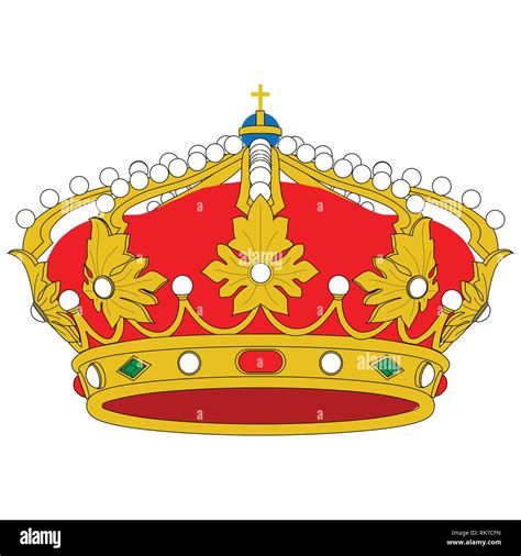 Golden Queen Crown Vector Isolated Medieval Crown King Crown