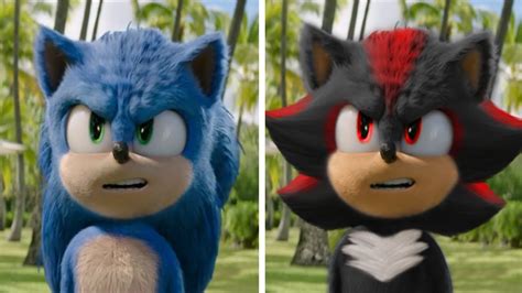 Sonic Movie Old Design Vs New Design Shadow Vs Sonic Youtube