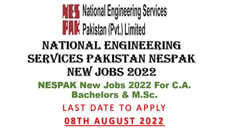 National Engineering Services Pakistan Nespak New Jobs