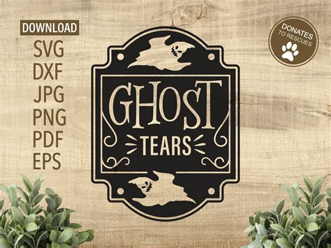 Ghost Tears Halloween Label SVG Cricut Silhouette More | Etsy