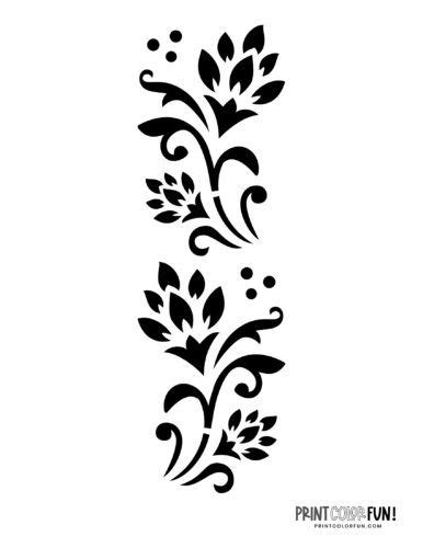 a black and white floral design on a white background