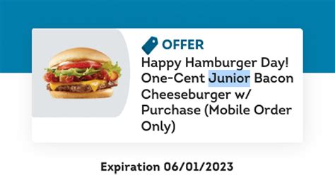 One Cent Junior Bacon Cheeseburger With Purchase At Wendy S Julie S