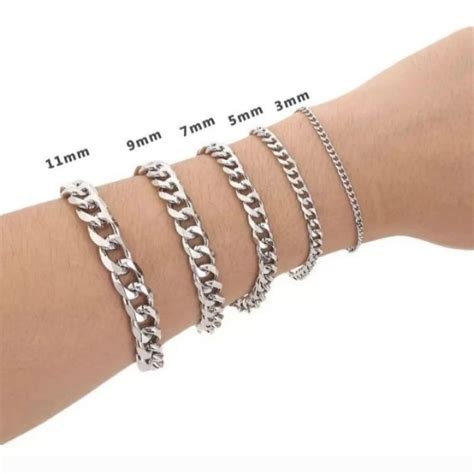 Jual Gelang Titanium Stainlees Steel Pria Wanita Cowo Cewe Model Rantai