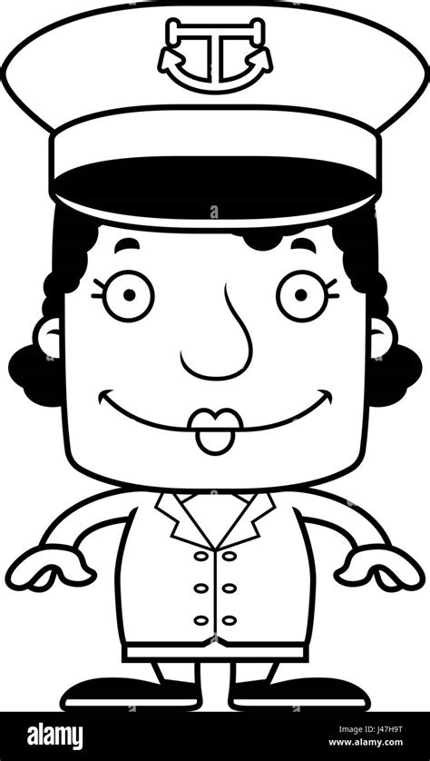 A Cartoon Boat Captain Woman Smiling Stock Vector Image And Art Alamy