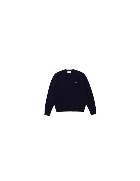 Pull Lacoste Col V Bleu Marine