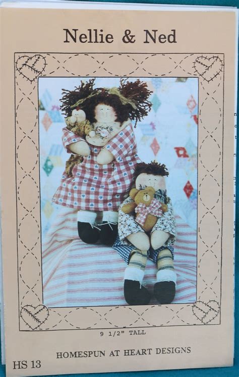 Nellie And Ned 9 12 Tall Homespun At Heart Designs Hs Etsy