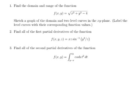 Solved Find The Domain And Range Of The Function F X Y