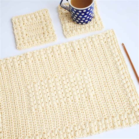 Easy To Crochet Placemat Patterns Sunny Hollow Set Crochet Life