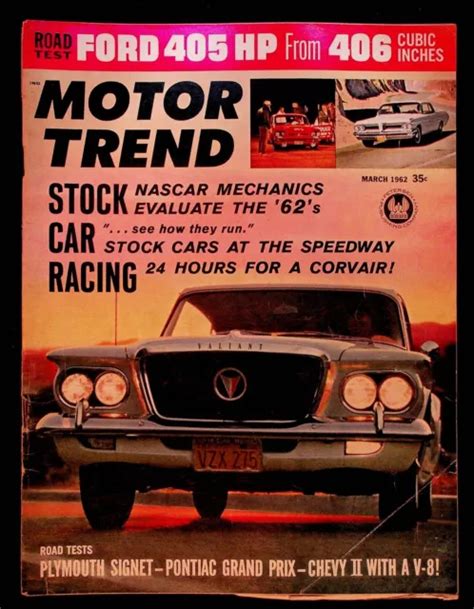 Vintage Car Magazine Motor Trend March Cars Stock Car Racing Ford