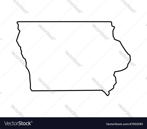 Us state map iowa outline symbol Royalty Free Vector Image