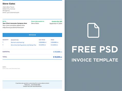 FREE PSD Invoice Template by Design Manila Studio on Dribbble