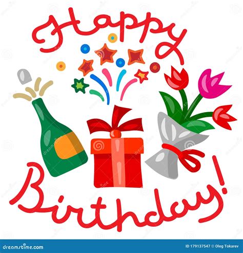 Birthday Congratulations With Balloons And Confetti On White Background Vector Illustration ...