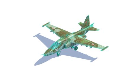 3D model SU-25 Frogfoot Jet Fighter Aircraft Low-poly 3D model ...