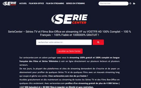 Seriecenter Séries Tv Et Films Box Office En Streaming Vf Ou Vostfr Hd 100 Complet En 2022