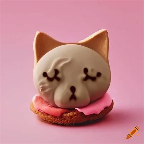 Cat Shaped Ice Cream Sandwich