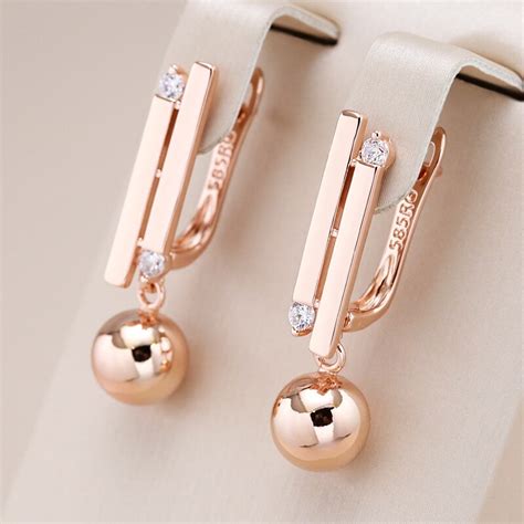 Kinel New Unique Glossy Spherical Long Drop Earrings For Women Fashion