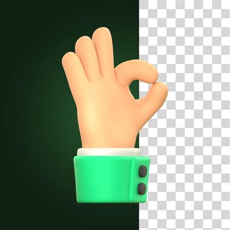 Premium Psd 3d Ok Hand Gesture Illustration