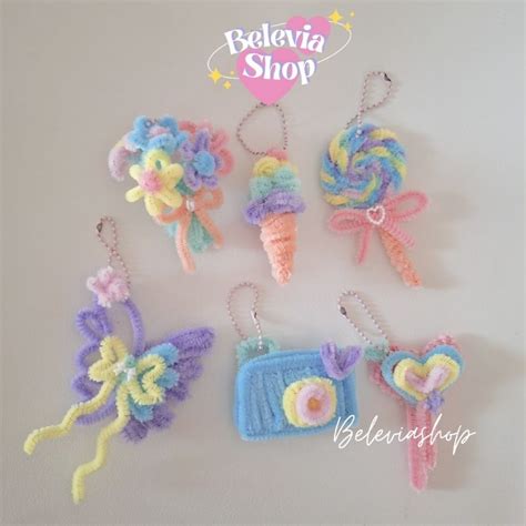 Jual Keychain Pipe Cleaner Gantungan Kunci Kawat Bulu Shopee Indonesia