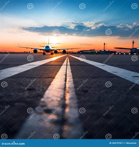 Ai Generated Illustration Of An Airplane Parked On The Tarmac During A