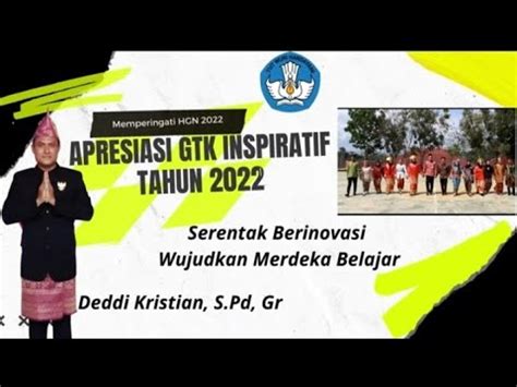 APRESIASI GTK INSPIRATIF TAHUN 2022 Penerapan Pembelajaran