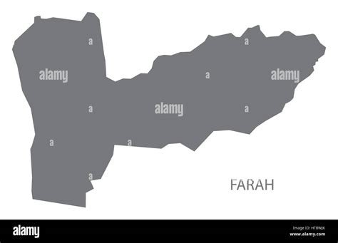 Farah Afghanistan Map Grey Illustration Silhouette Stock Vector Image