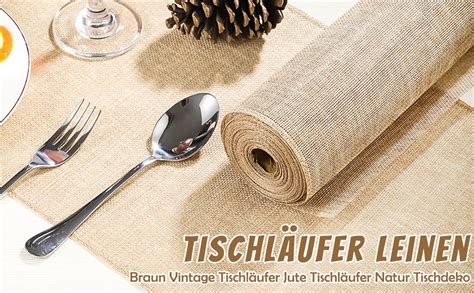 Tischl Ufer Jute Tischl Ufer Herbst Braun Tischband Weihnachten Natur