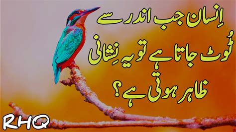 Insan Jab Andar Se Toot Jata Hai To Ye Nishani Zahir Hoti Hai Quotes