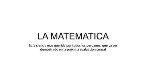 La Matematica Ppt