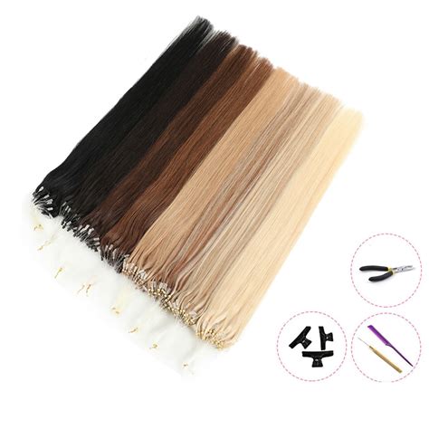 Diy Hair Extensions Met Gereedschap Loop Micro Ring Haar Menselijk