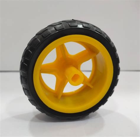 Round Plastic 65mm Big Robot Wheel For BO Motor Yellow Computerized