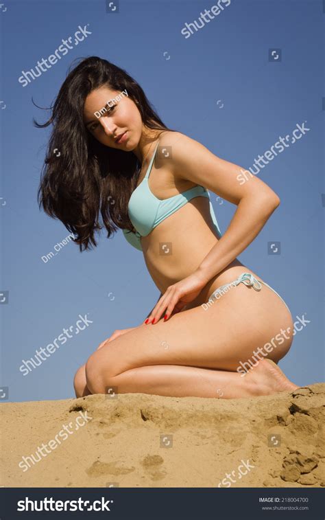 Sexual Girl Bikini Relaxing On Sandy Stock Photo 218004700 Shutterstock