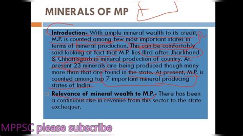 Minerals Of Madhya Pradesh Mppsc Mpsi Mpgk Upsc YouTube