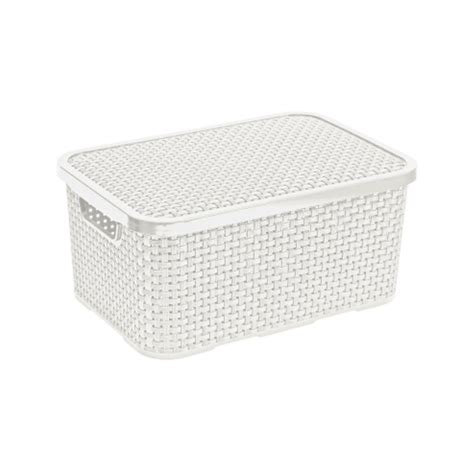 Aufbewahrungsbox Mit Deckel Rattan L Beige Branq