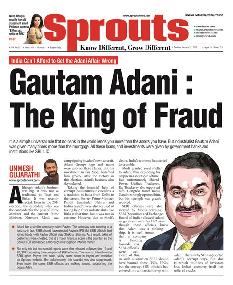 Gautam Adani The King Of Fraud Sprouts News