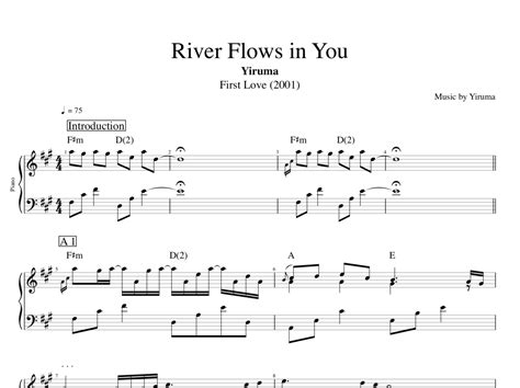 River Flows In You By Yiruma Piano Sheet Music Score Chords