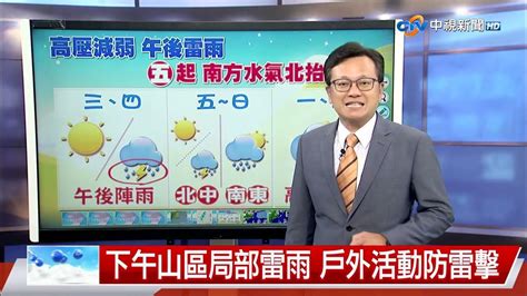 【立綱氣象報報】高壓勢力略減弱 午後陣雨山區增多│中視晚間氣象 20230711 Youtube