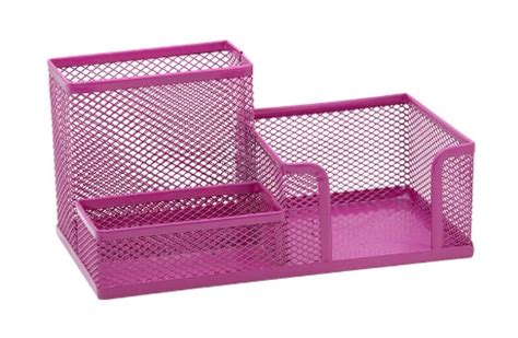 Organizador Mesa Aramado Rosa Brw 3 Lugares OR5124 Papelaria Criativa