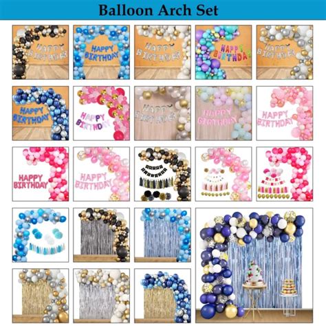 BALLON ARC KIT Joyeux Anniversaire Feuille Bannière Lettres Décor EUR