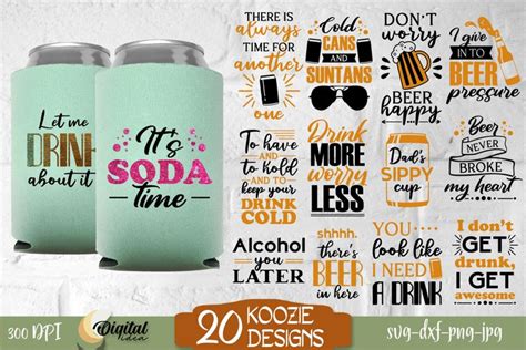 Can Koozie Designs Can Holder Svg Bundle 2 Alcohol Quotes