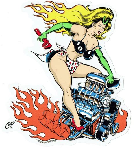 Coop Sticker Decal Lady Luck Pin Up Girl Kustom Kulture Hot Rod Poster