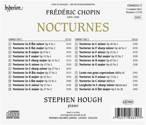 Chopin Nocturnes CD Stephen Hough CD Album Muziek Bol