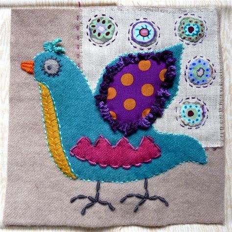 Au Bonheur Des Mains Sue Spargo Bird Dance 1 Wool Applique Quilts