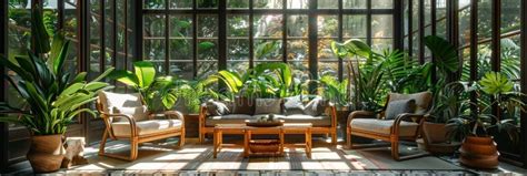 A Mid Century Modern Conservatory Featuring A Harmonious Blend Of